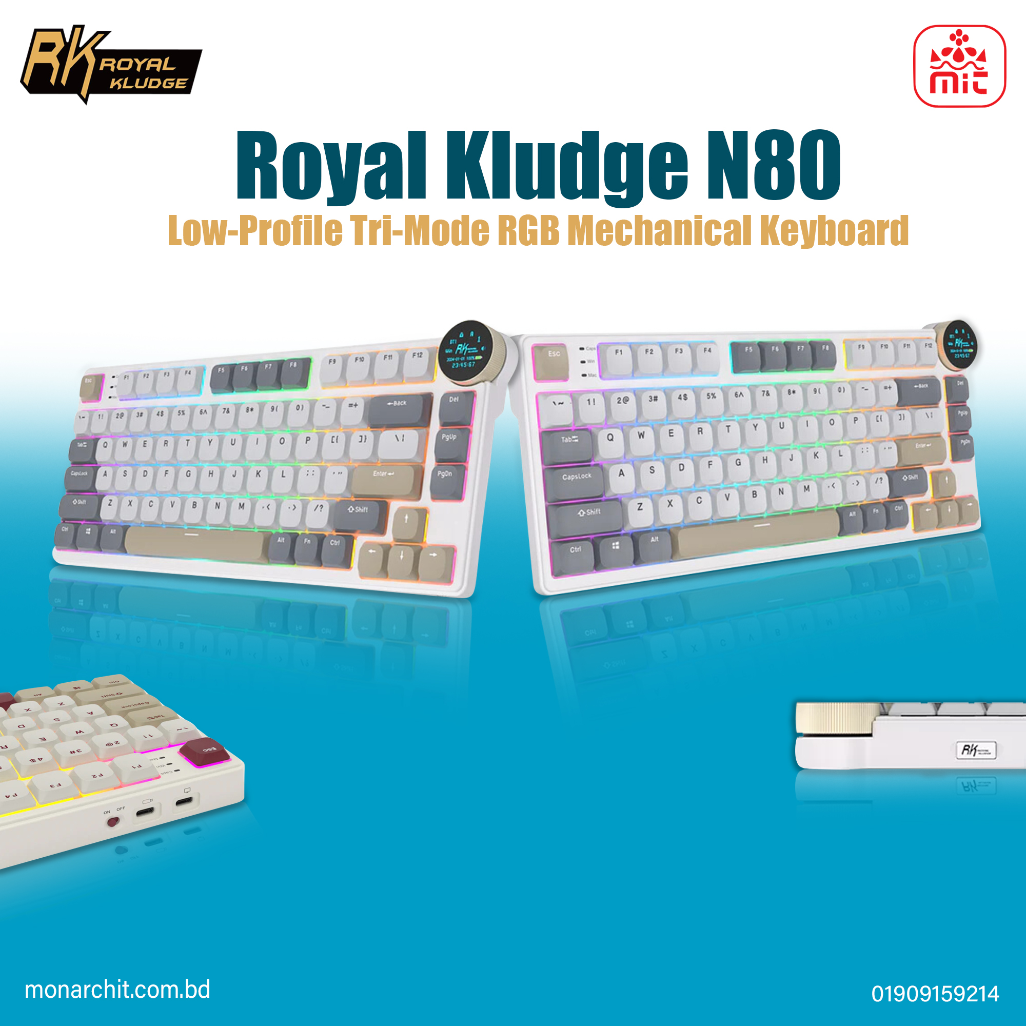 Royal Kludge N80 Low-Profile Tri-Mode RGB